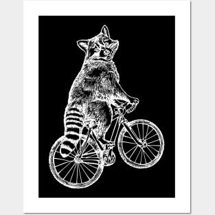 SEEMBO Raccoon Cycling Bicycle Bicycling Cyclist Riding Bike Posters and Art